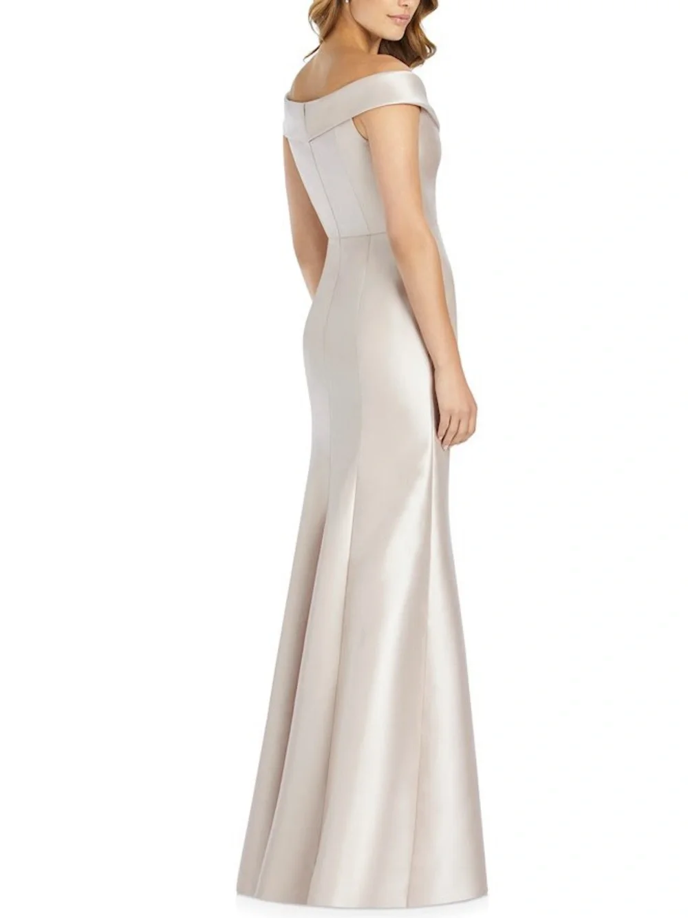 Alfred Sung Off-The-Shoulder Satin Maxi dress size 12 formal wedding - Picture 4 of 9